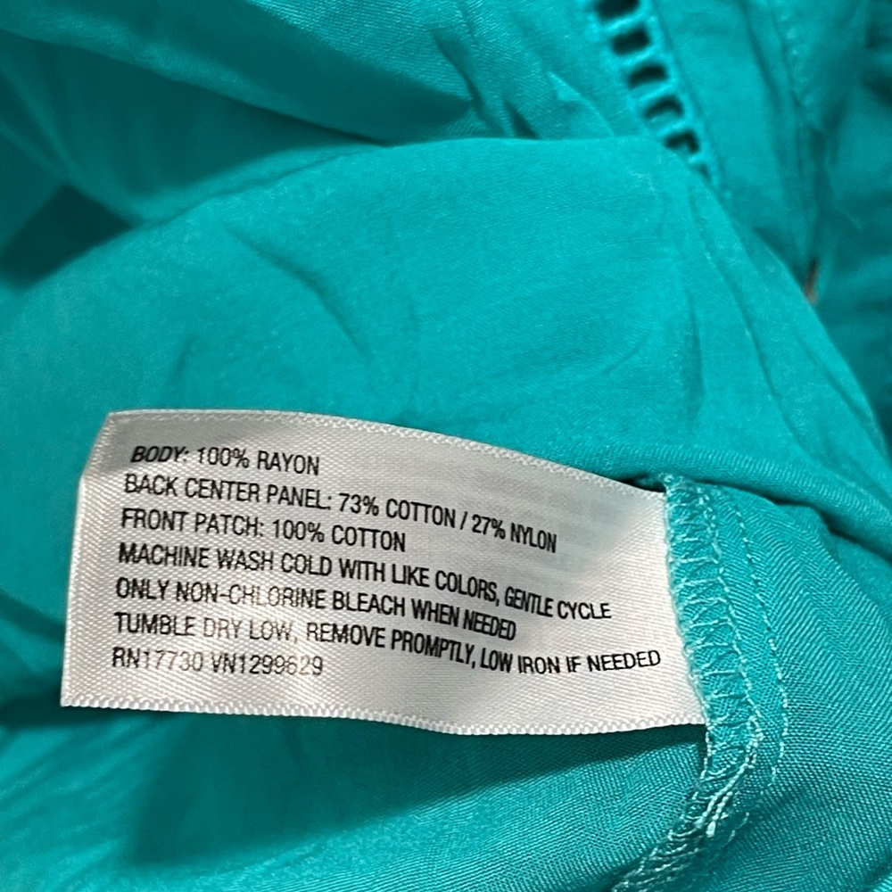 🛑 Xhilaration Turquoise Button-Down Tank with Lace Back - Picture 6 of 6